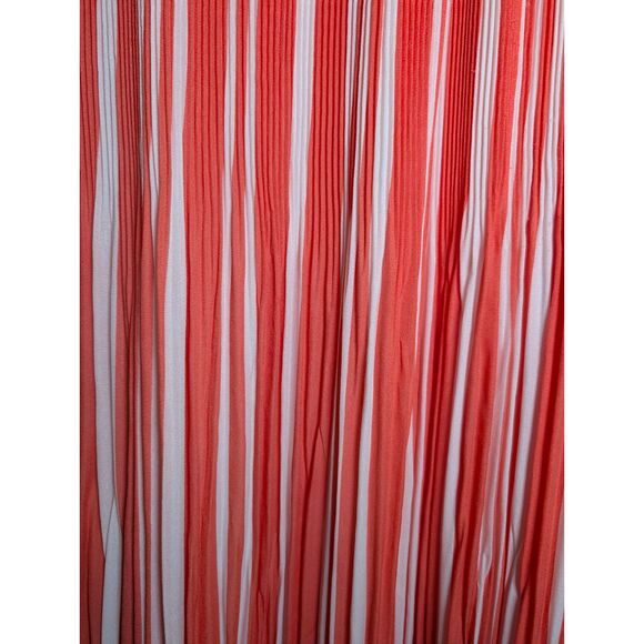 Kim Rogers Striped Maxi Skirt Orange White Pleated Coastal Resort Wear Medium M - Picture 12 of 12